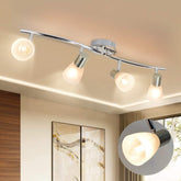 Depuley Led Track Light,4-Light with Glass Shade, Wall Accent S-Shaped Tracking Lighting, E12 Base - WSSD04-20B 1 | Depuley